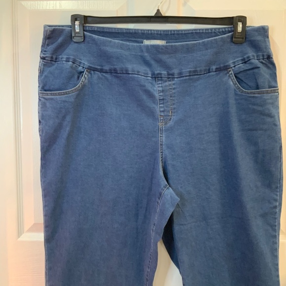 WOMAN WITHIN PULL ON ELASTIC WAIST JEANS PLUS SIZE 24 - Picture 2 of 5